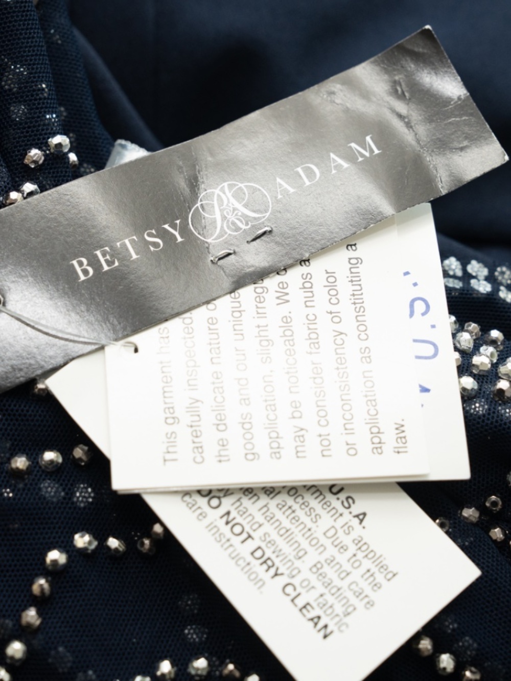 Betsy & Adam - Beaded Sleeve Draped Dress - Picture 9 of 14